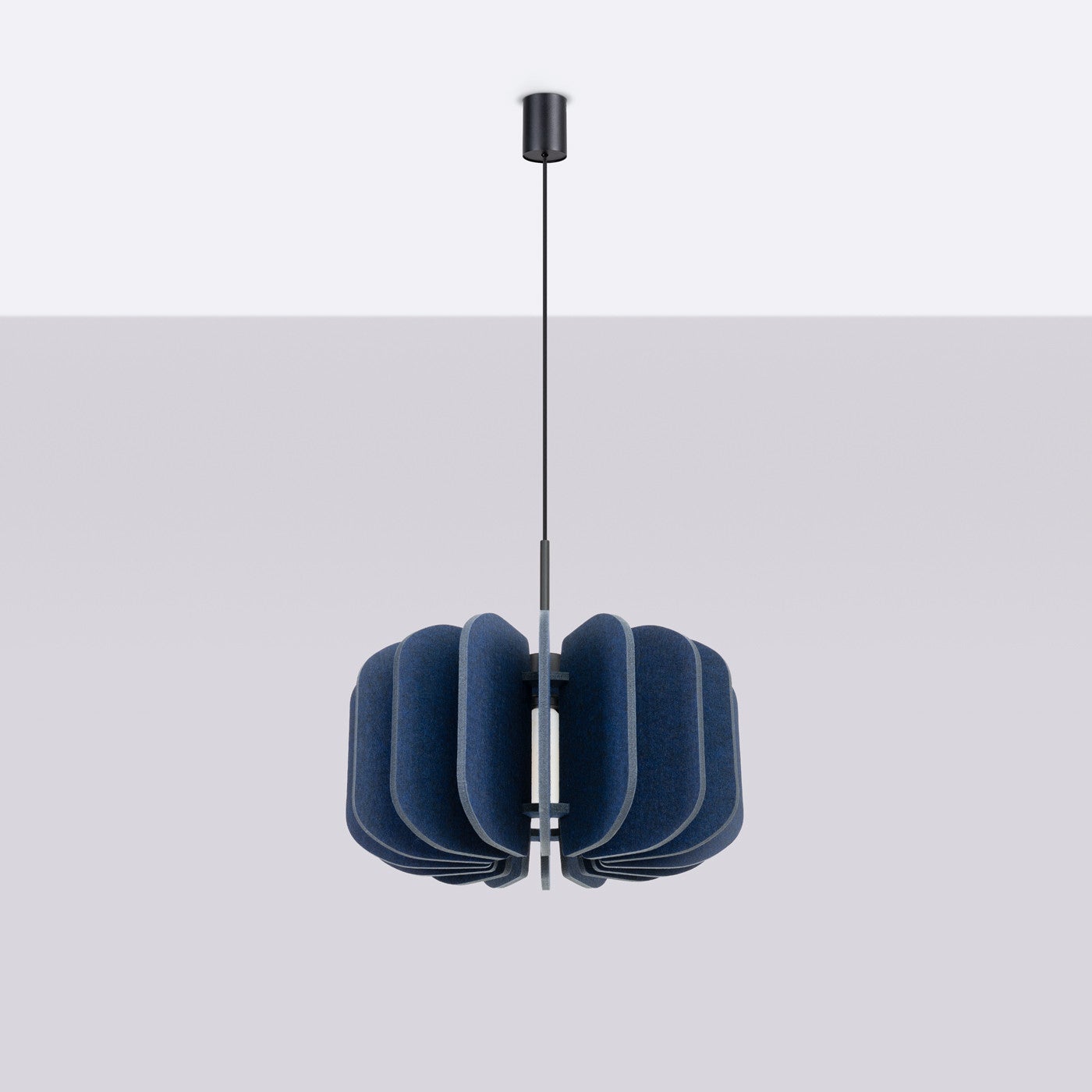 Lampa sufitowa filcowa MULA granatowo-czarna 1xE27x40W filc wym:146x45x45cm IP20 Sollux Lighting - 3