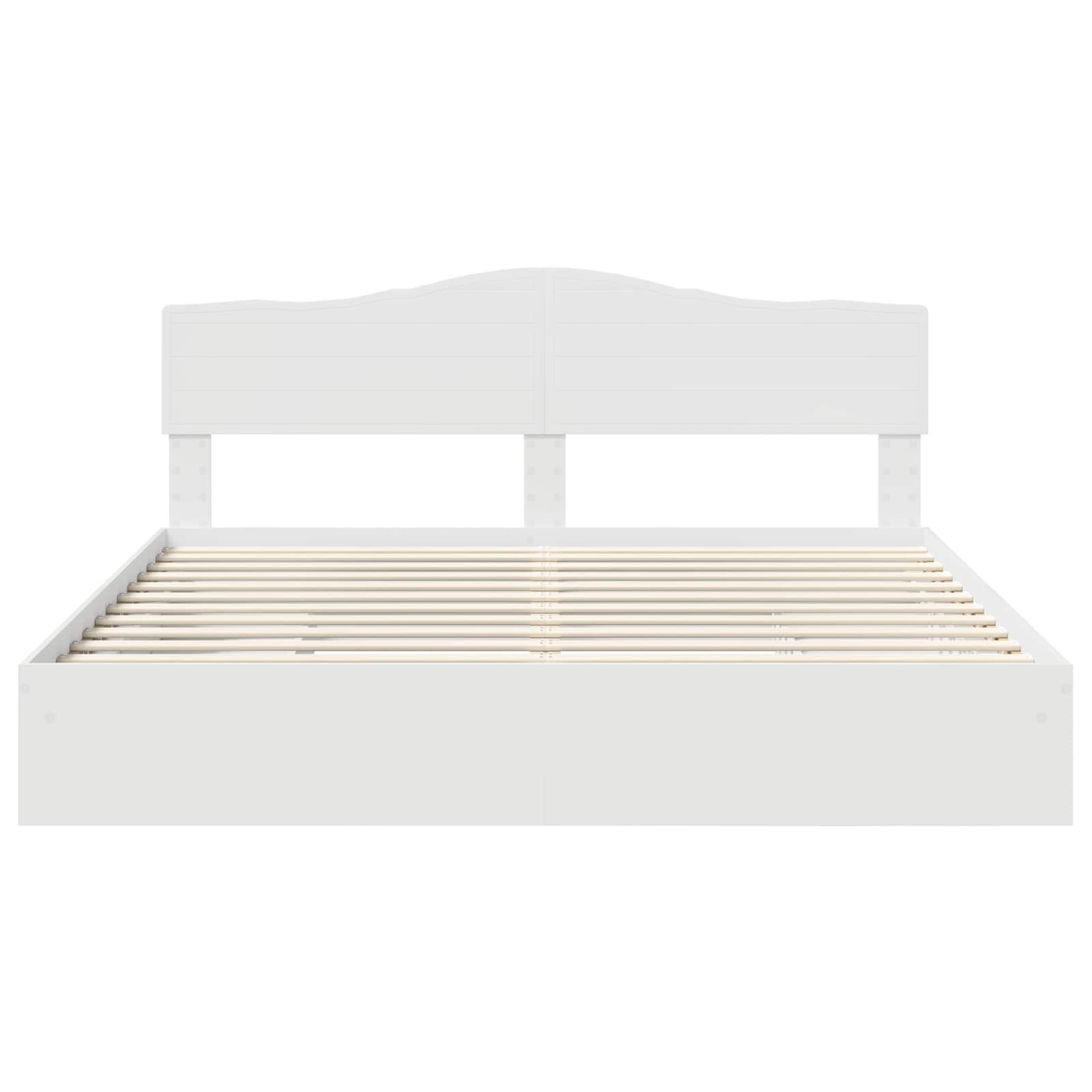 Lit de rangement réglable blanc 180 x 200 cm en panneau de bois - 8