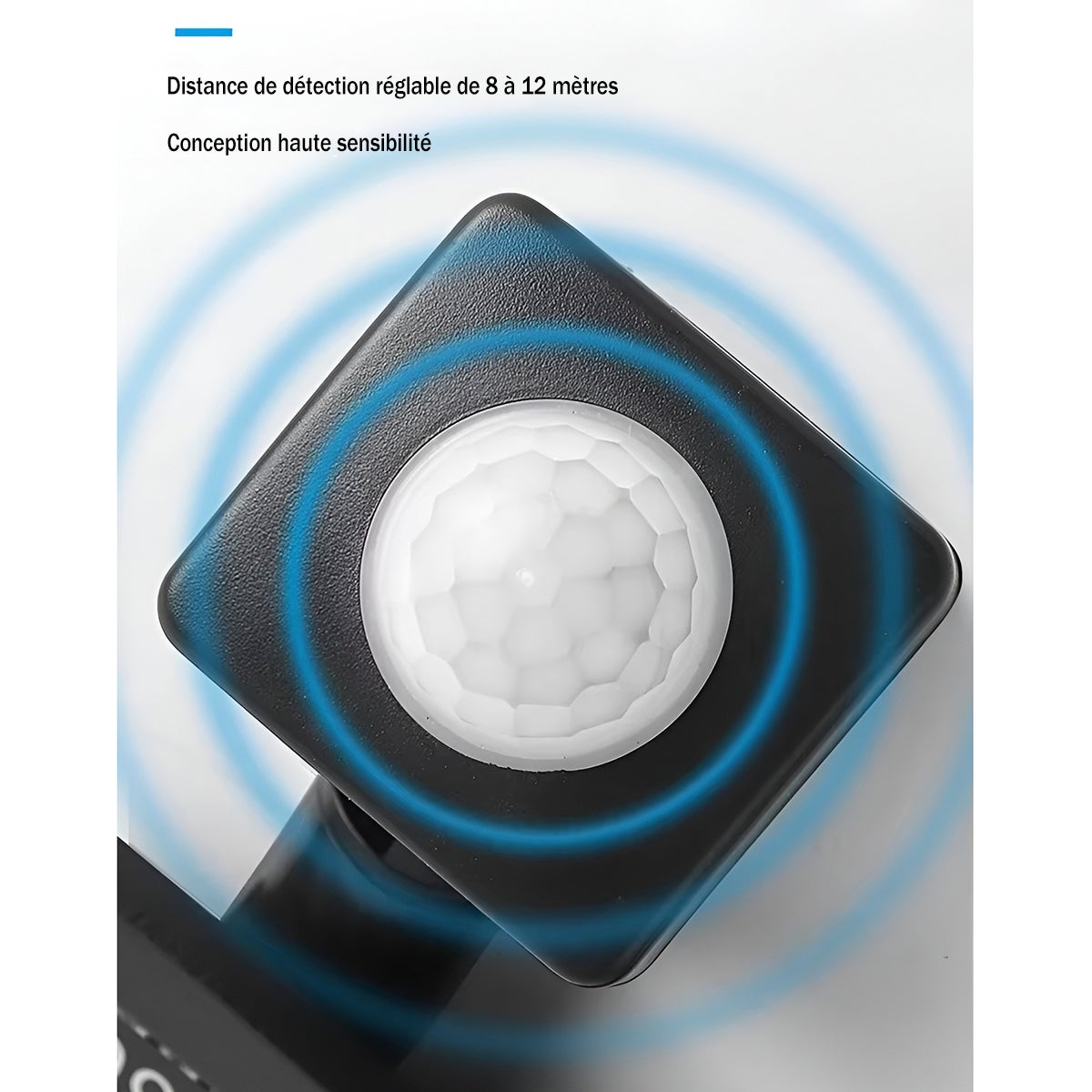 Projecteur LED avec détecteur de mouvement 100W Noir Étanche IP65 Forte luminosité avec Osram Puce 11000 Lumens Blanc froid 6400K - Digilamp - 2