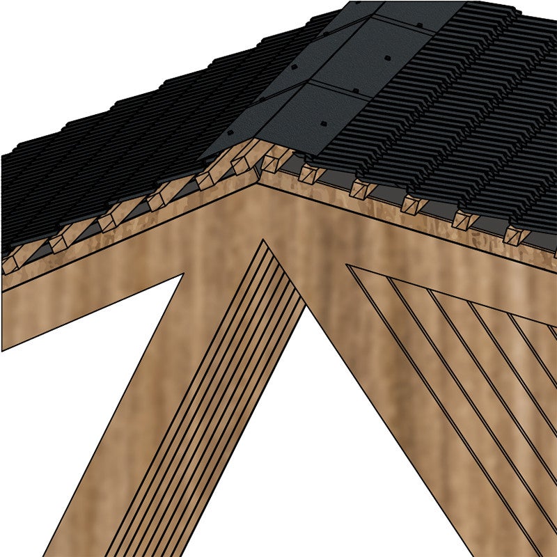 Faîtière double pour tôle tuile BACACIER Tuile R® | 1000 mm Longueur Anthracite mat - 3