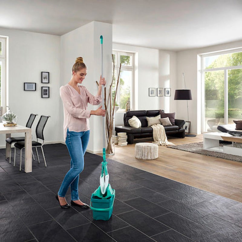 Leifheit Combi XL Set lave-sol, seau + balai plat, vert (55360) - 5