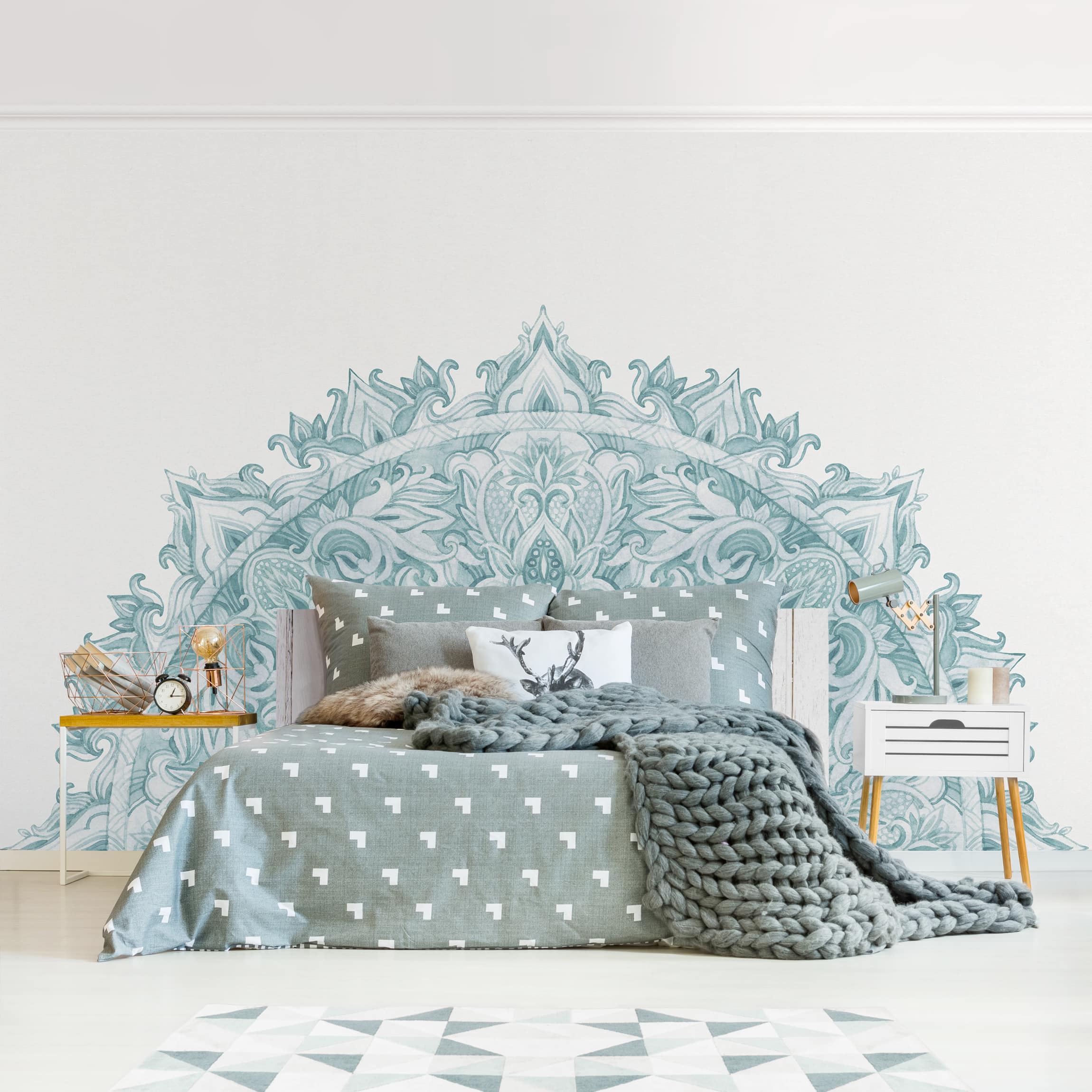 Papel pintado estampado acuarela arte motivos zen mandala 216 - salón dormitorio cocina pasillo - tnt 288 x 190 cm adhesivo