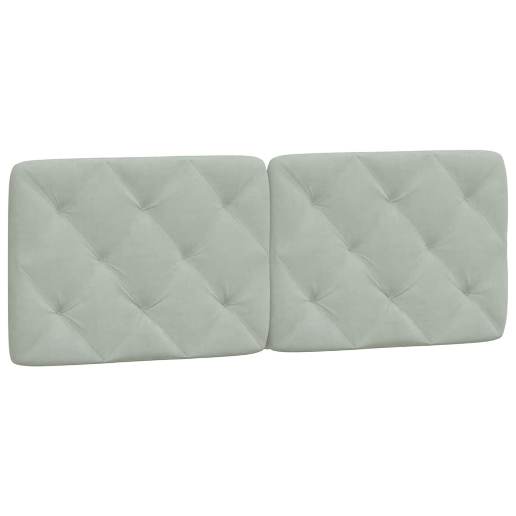 Cadre de lit sans matelas gris clair 140 x 200 cm en velours - 8