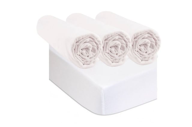 3 Draps housse 70x160 Blanc + 2 Alèses