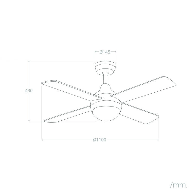 Ventilateur de Plafond Navy Effet bois Nickel 110cm - 7