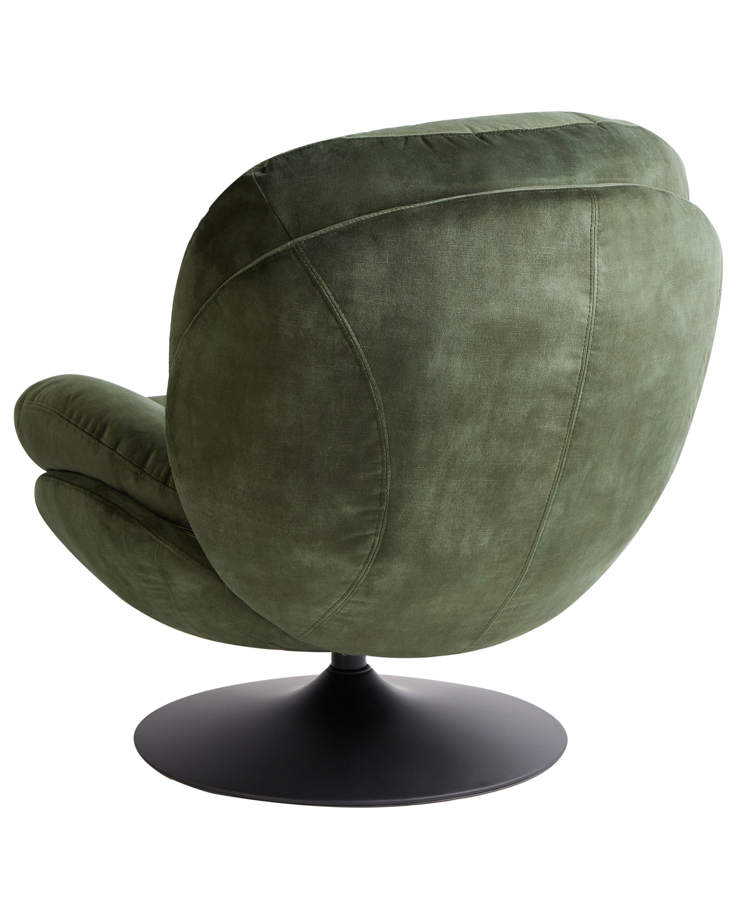 Poltrona girevole NOLVIK Velluto Verde scuro - 5