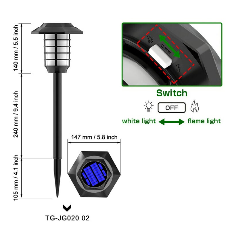 Confezione da 4 luci solari per esterni, luci per recinzione solare a LED in 2 modalità, luci solari impermeabili per ponte, applique solare | Leroy Merlin
