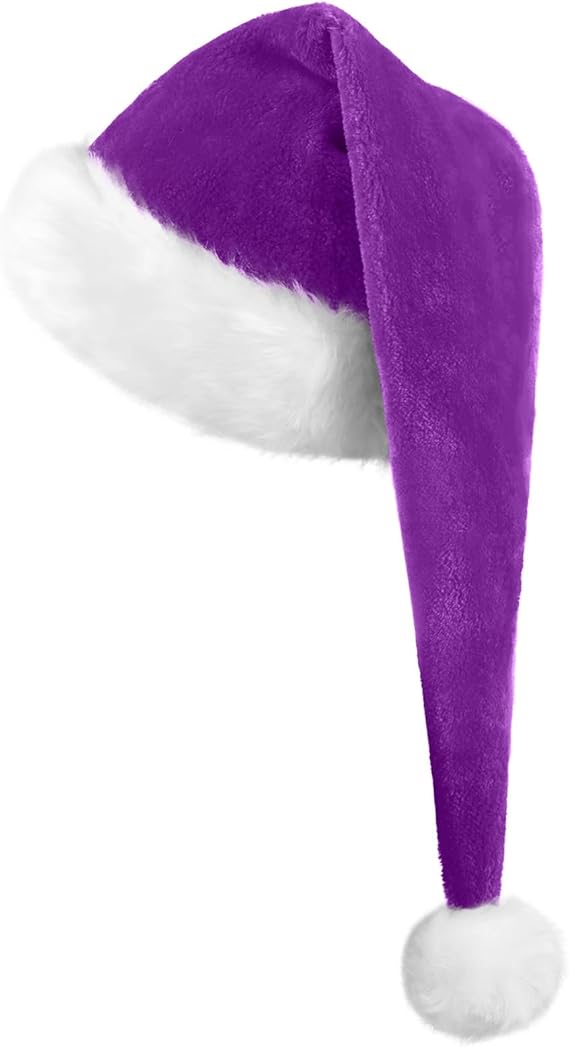 1 sztuka (32*75 cm) fioletowa długa czapka świąteczna, czapka świąteczna dla dorosłych mężczyzn i kobiet, czapka świąteczna, czapka Mikołaja