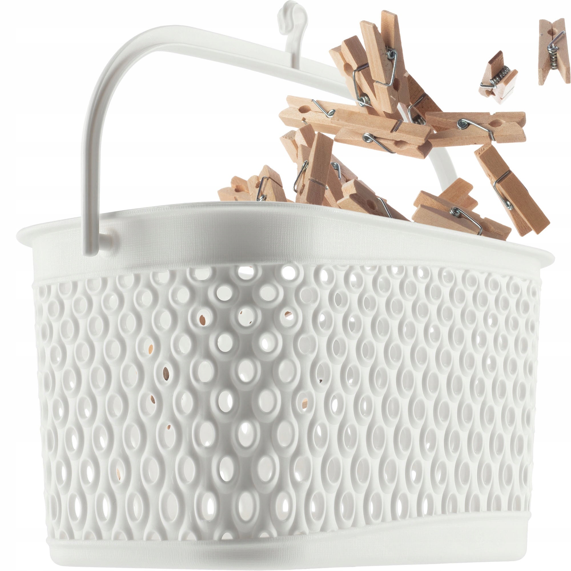 Kadax Cesta Para Pinzas Clásica, Cesta Para Pinzas, Cesta Para Pinzas, Cesta Para Pinzas Con Gancho (Blanco) Blanco , Leroy Merlin