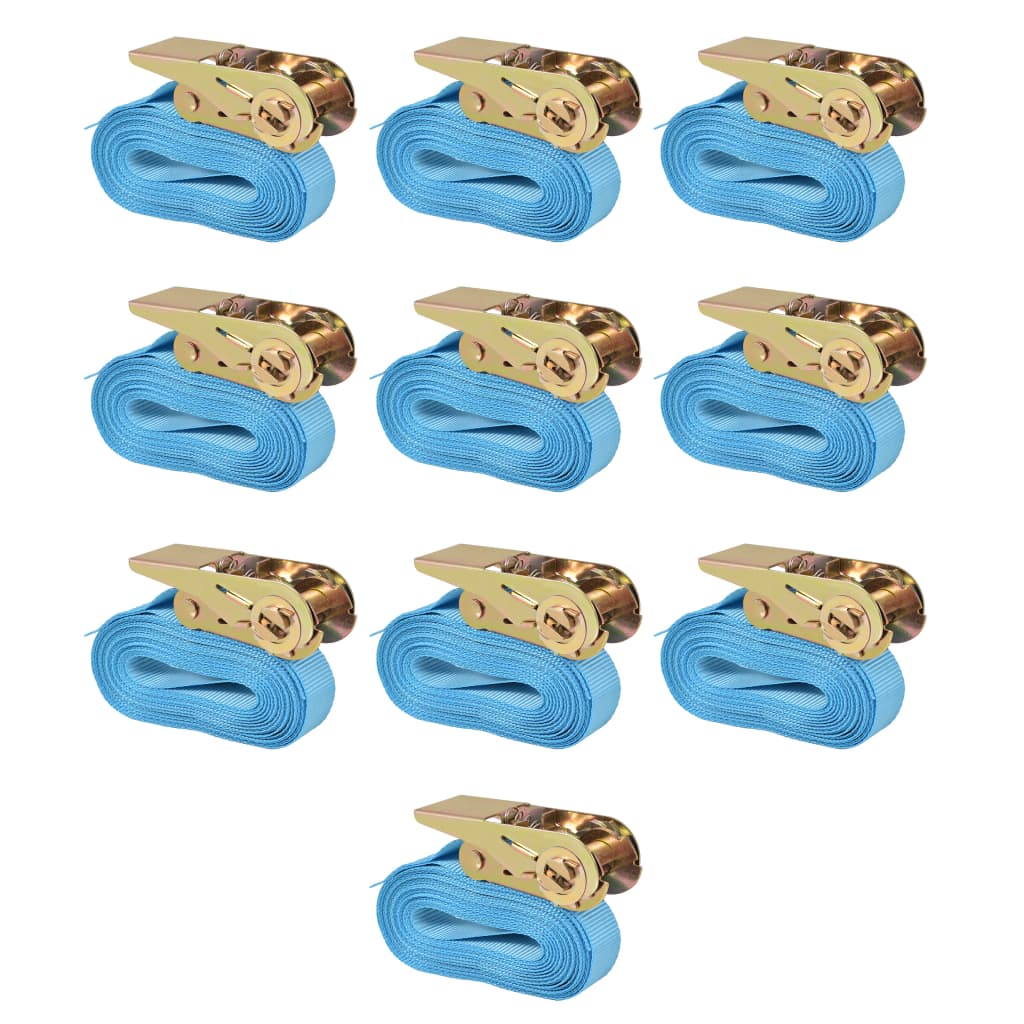 4 Cinghie A Cricchetto Da 10m - Portata 5000kg - Blu, Larghezza 50mm - Per Trasporto E Sicurezza - Foto 2