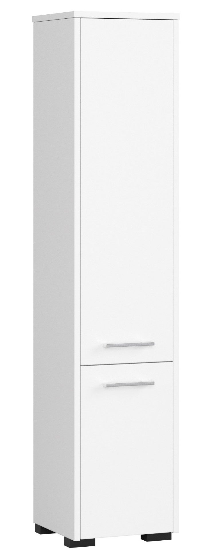 Słupek łazienkowy AKORD FIN Biały 30 cm 2 drzwi kolor Biały mat 5 półek 30x30x140 cm