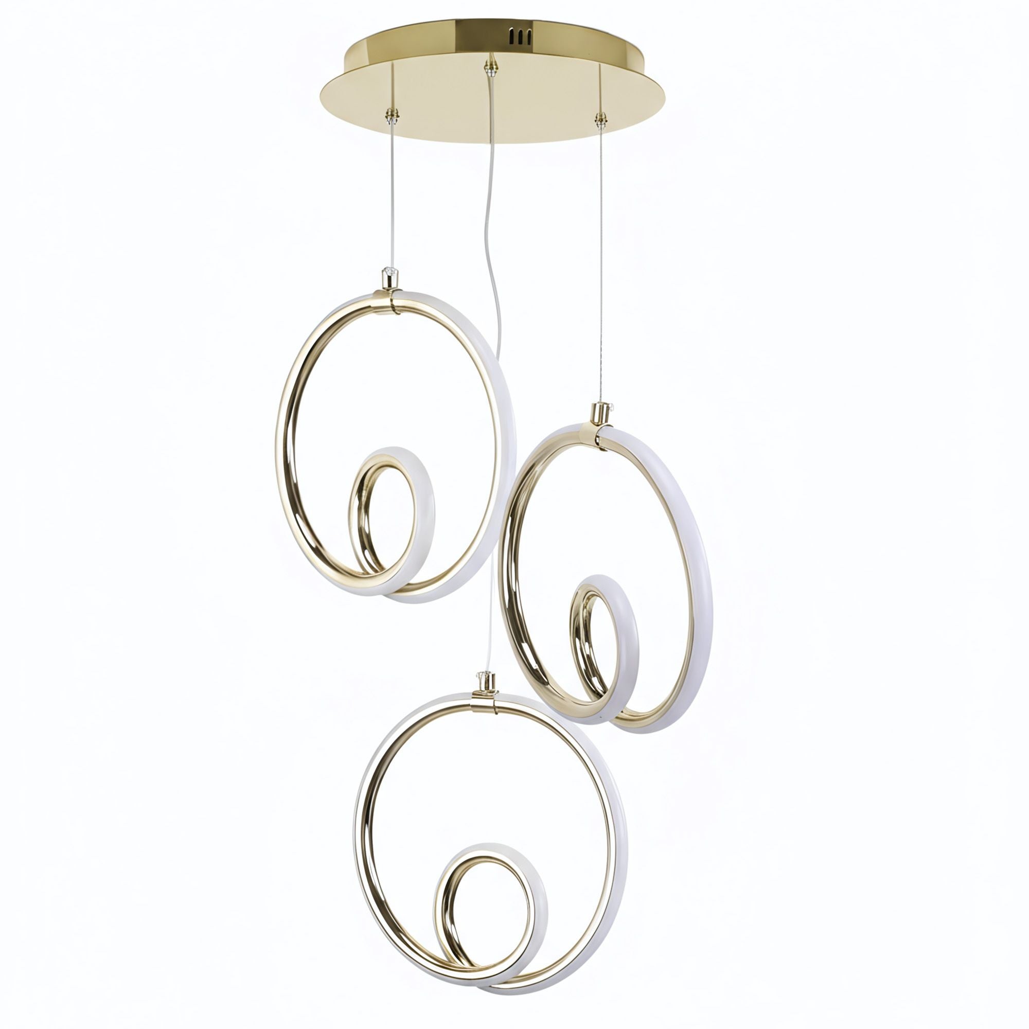 Lampa Sufitowa Wisząca Toolight Lhj095-3Cp Biały, Złoty Led