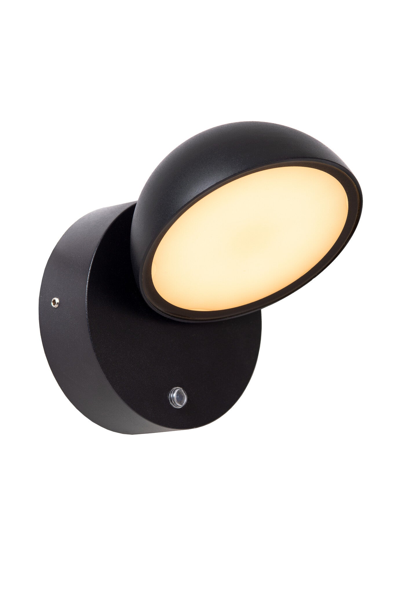 Kinkiet zewnętrzny z czujnikiem FINN LED 12W Ciepła biel 1200lm czarny wym:13,2x11x13,5cm IP54 Lucide