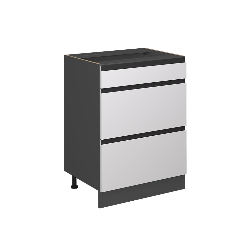 Vicco Szafka dolna do kuchni R-Line, Biały, 60 cm J-Shape, z szufladami, bez blatu roboczego