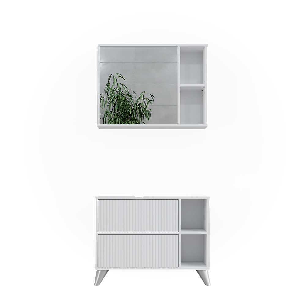 Vicco Zestaw mebli łazienkowych Leano, Biały, 80 cm, zestaw 1