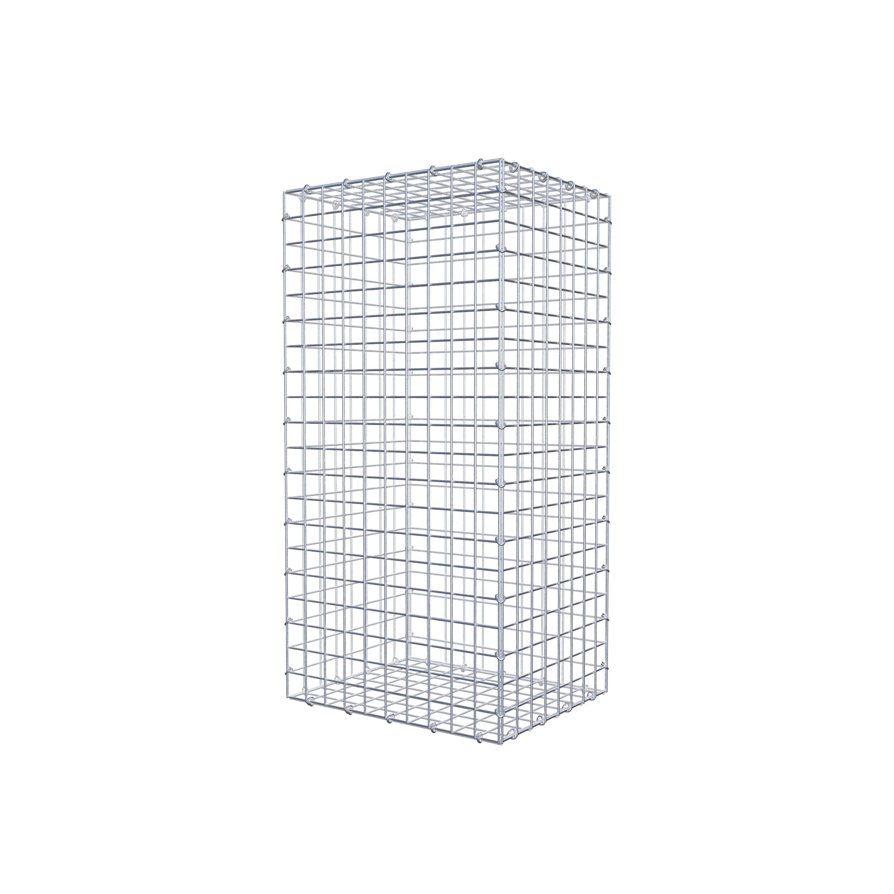 Gavión de acero galvanizado 100x40x50cm (LxAxP), malla 5 x 5cm, Anillo en C, jaula metálica para muro o jardín - 2