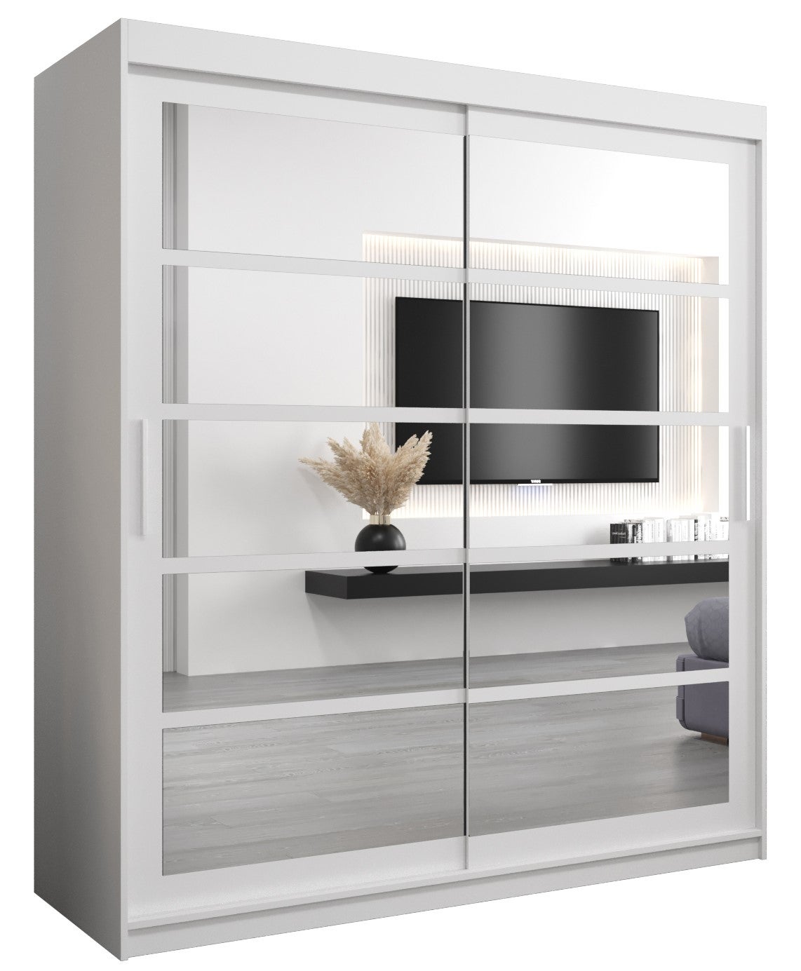 Szafa przesuwna garderoba ROMA 2 180 x 62 x 200 cm Biały - Abiks Meble