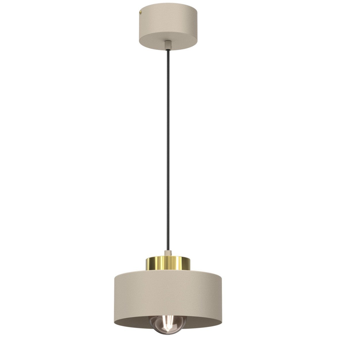 Lampa wisząca Marti beżowo-złoty połysk 1xE27x15W nowoczesna wym: 110 x 20,5 x 20,5 cm metal Luminex