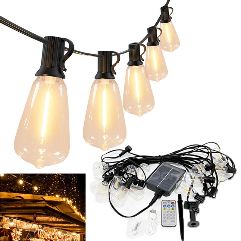 Catena Luminosa Luci Natale Solari 200 Led Bianco Freddo