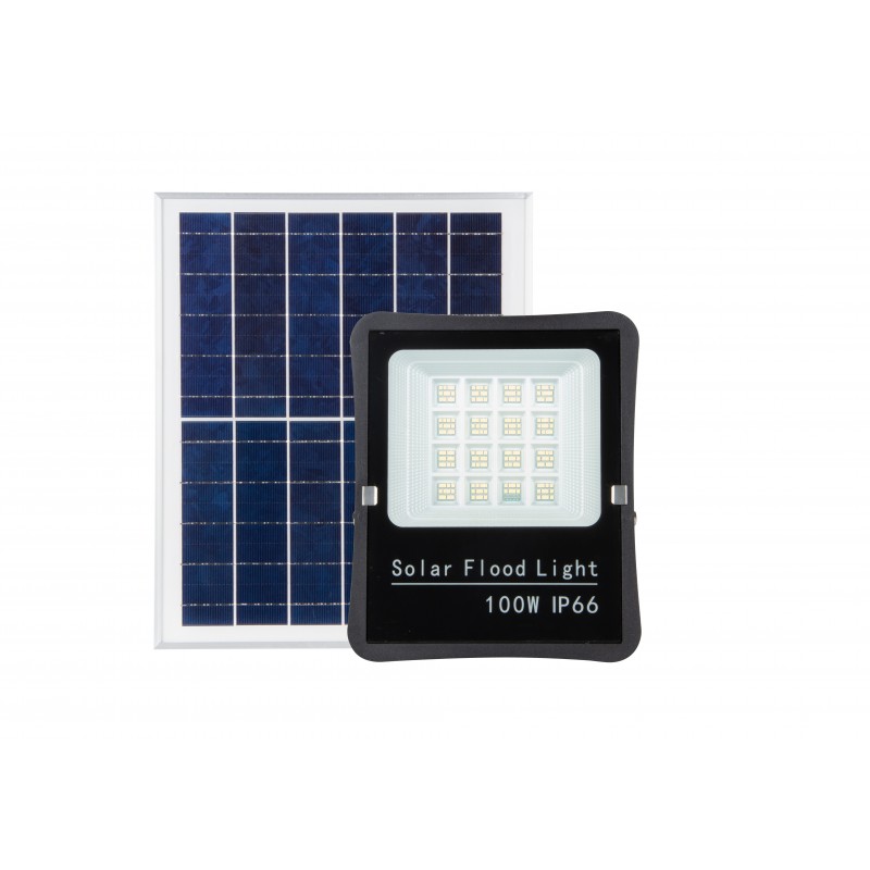 Proyector Led Solar 100W 1000 lúmenes 192 Leds con mando, panel ...