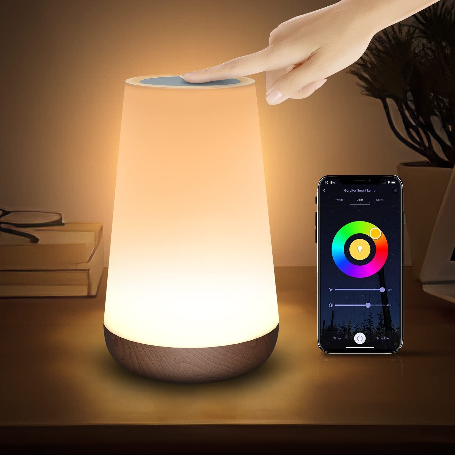 Veilleuse LED Tactile - Lampe De Chevet USB Rechargeable - Dimmable - Moderne