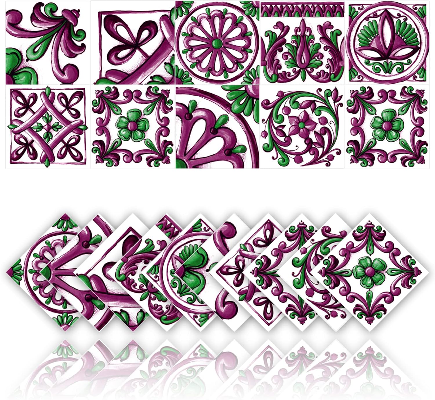 YOSOO Décoration Murale 24 Pièces Stickers Muraux 15x15 Cm étanche à L'huile épaissi Auto