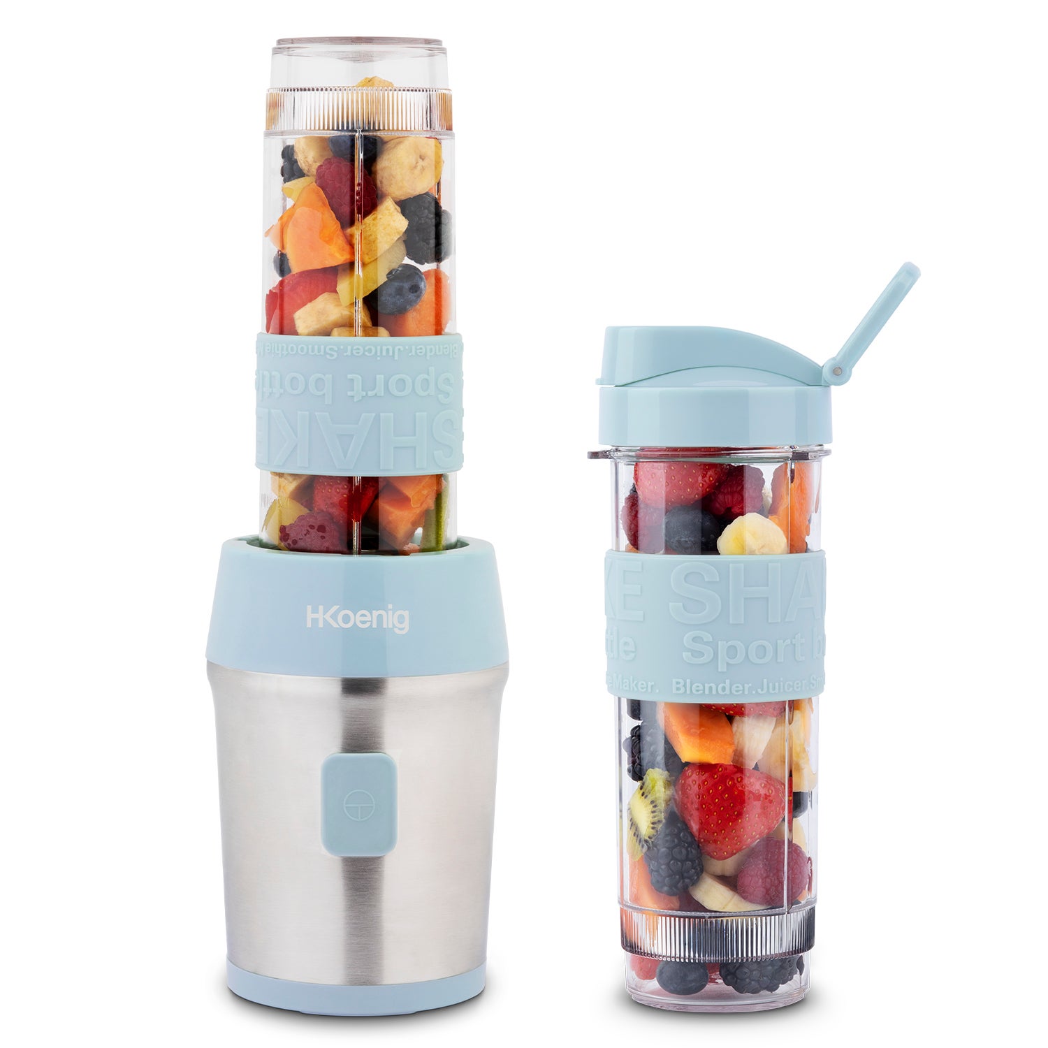 Mini Blender H.Koenig SMOO16 300 W pojemność 570 mL niebieski pastelowy