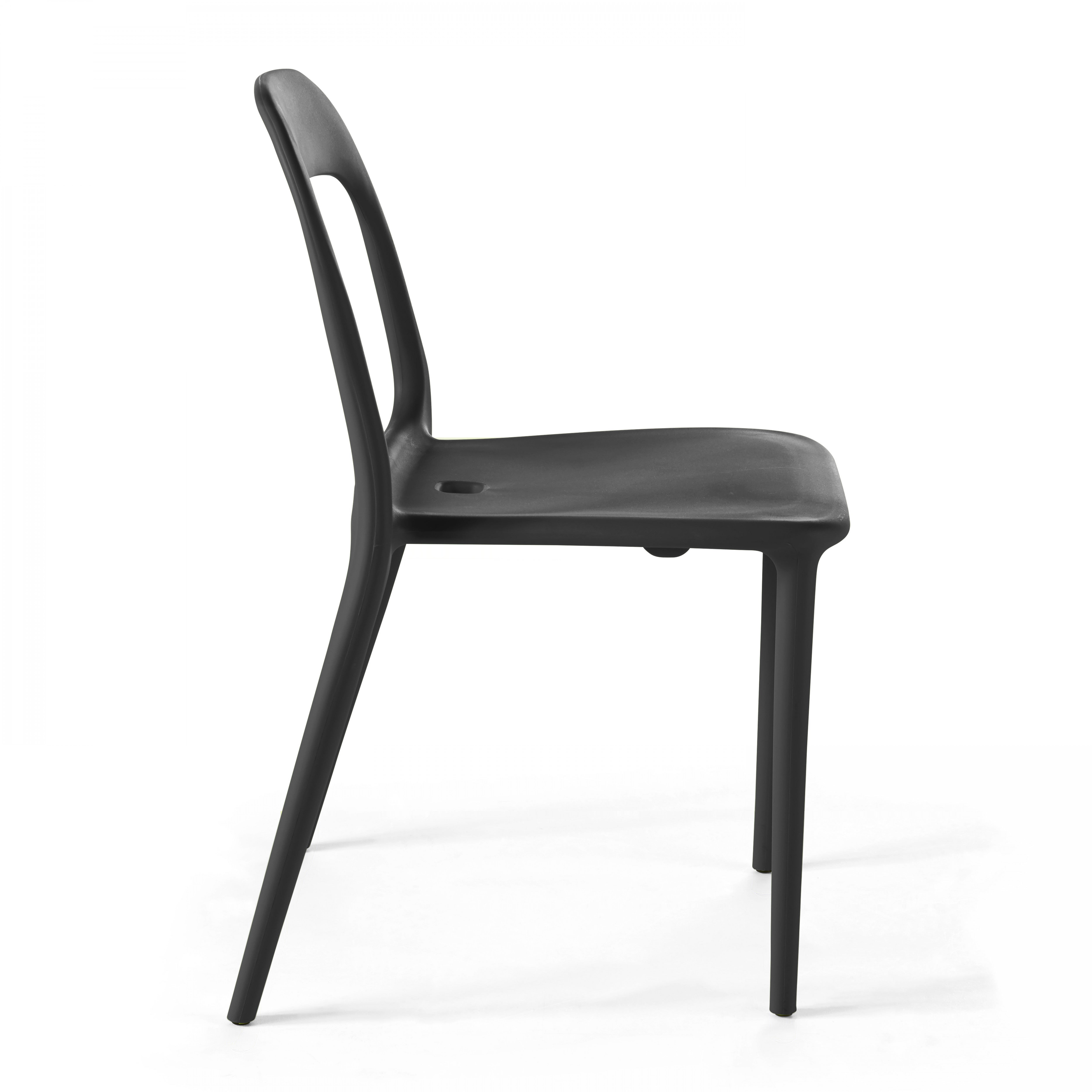 Chaise de jardin sans coussin Milan en Plastique Noir - 4