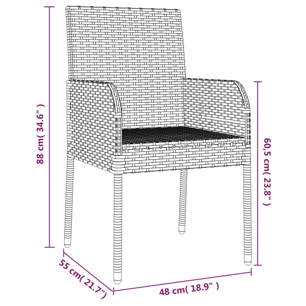 Salon bas de jardin en Rattan synthétique Gris 2 personnes - 3