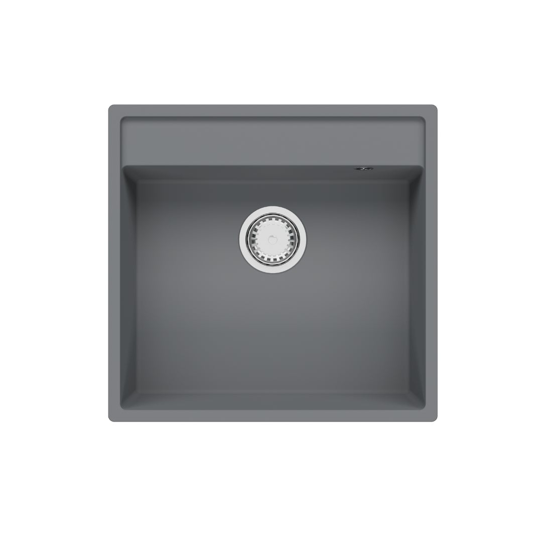 Zlewozmywak granitowy GranMaster 540x520x204 mm jednokomorowy bez ociekacza tytan 1 szt