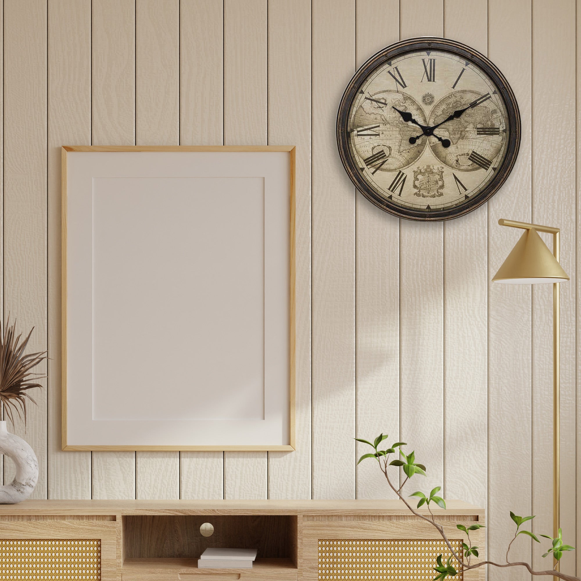 WELLHOME Reloj mundial Vintage Ø51x5 cm de Plástico - 3