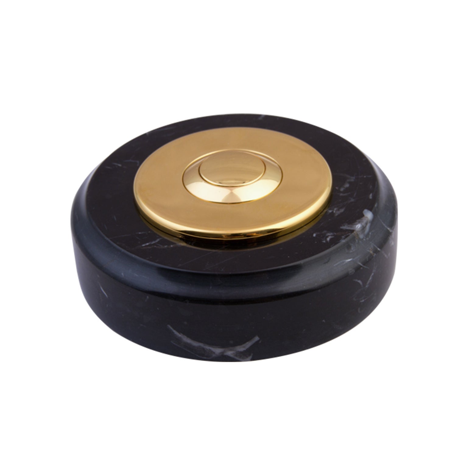 Sonnette Rosenheim SANS FIL marbre noir collerette perlée chrome et carillon