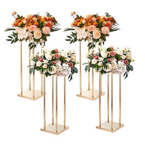 10 Supports de Fleurs de Mariage 80cm - Porte-Bouquet pour Mariage Décor ( doré) pour Fête de Mariage VASE VASE SOLIFLORE - Maison