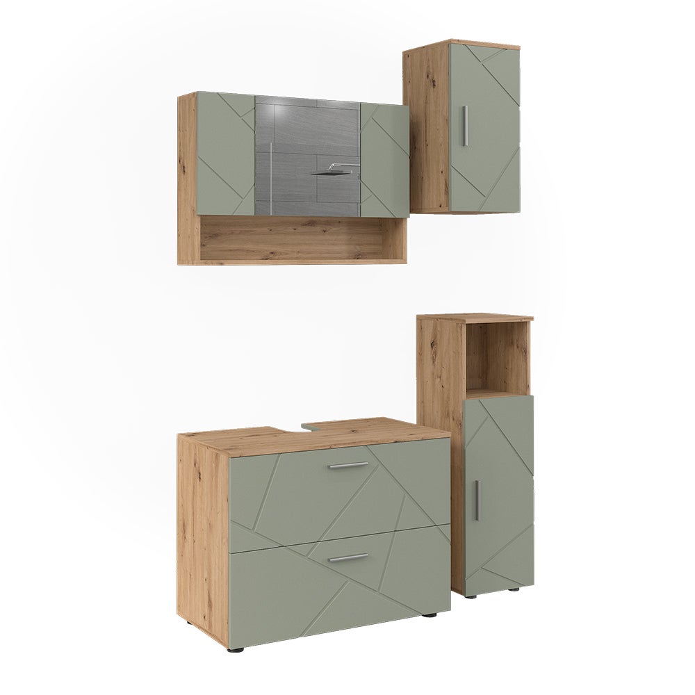 Vicco Zestaw mebli łazienkowych Irma, Szałwia zielona, 4 części