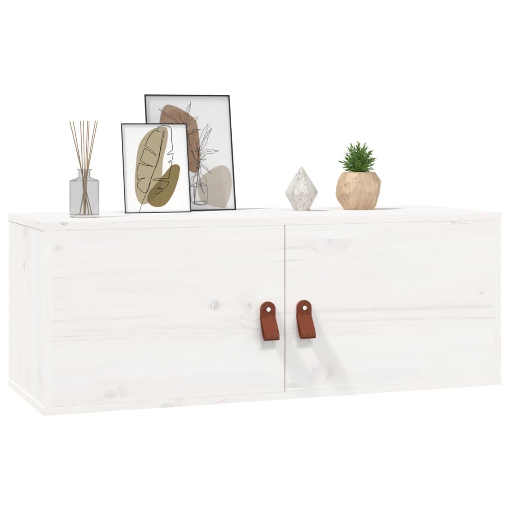Maison Exclusive - Armario de pared de madera maciza de pino blanco 80x30x30 cm - 7