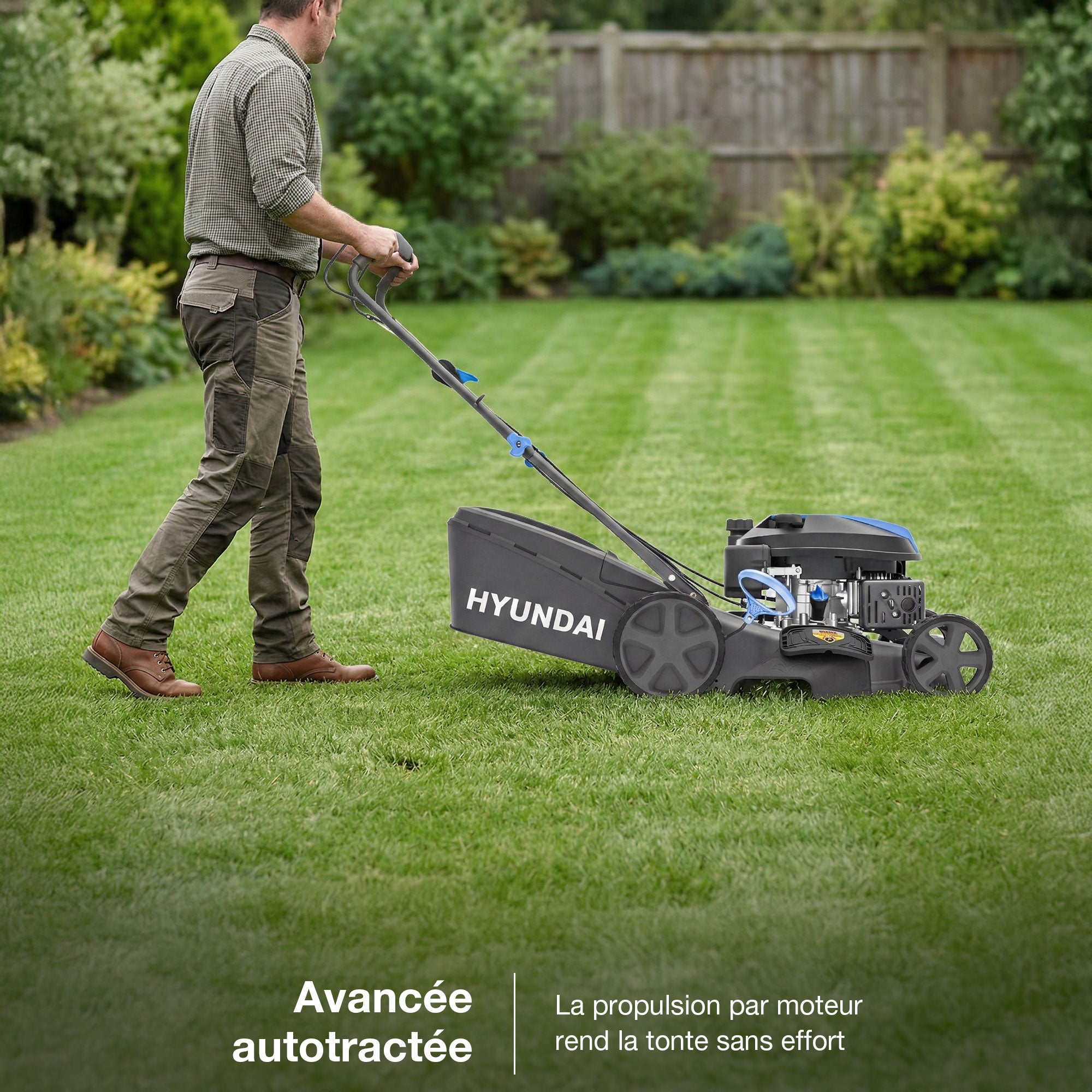 Hyundai Tondeuse à Gazon Thermique Autotractée 43 cm 139 cm3 4-en-1 Mulching - 2