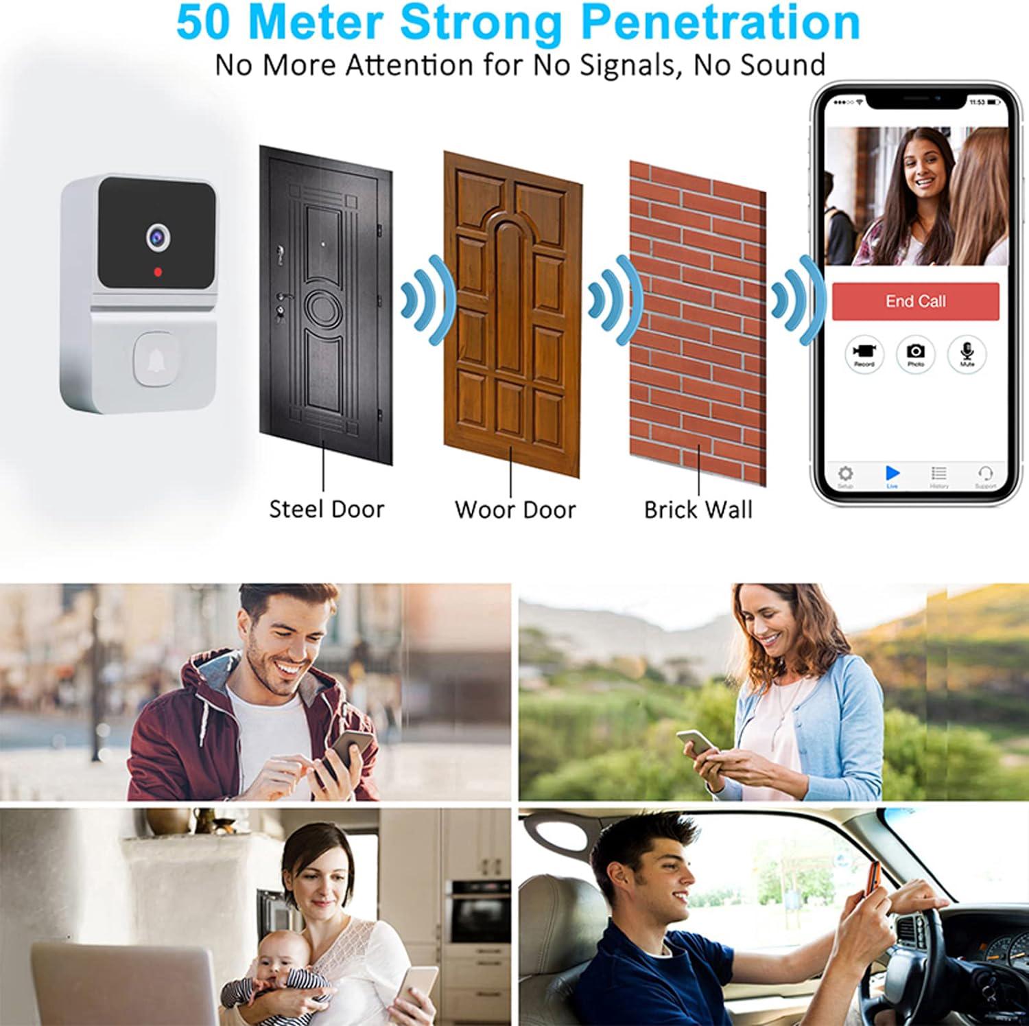 Z30 WIFI Wireless Doorbell Camera Smart Doorbell 480P Infrared Night Vision Two-Way Intercom Transmission Distance 50m - 4