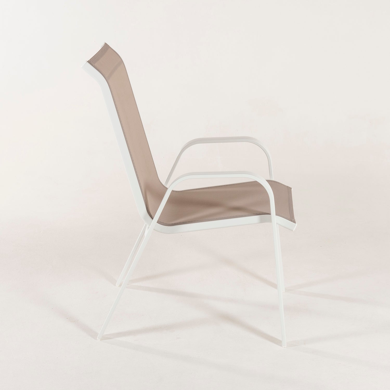 Sillón de terraza apilable en aluminio blanco reforzado de alta estabilidad - 8