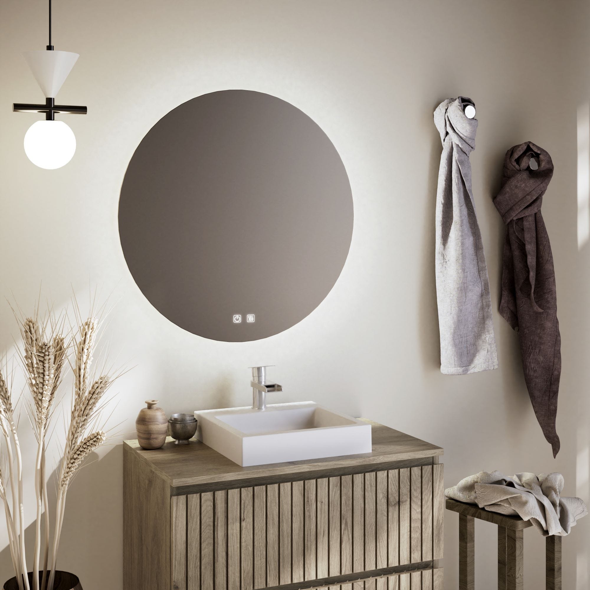 GLSLAND Specchio Da Bagno A LED, 61 X 91 Cm, Con Luci Anteriori E GLSLAND Specchio Da Bagno A LED, 61 X 91 Cm, Con Luci Anteriori E
