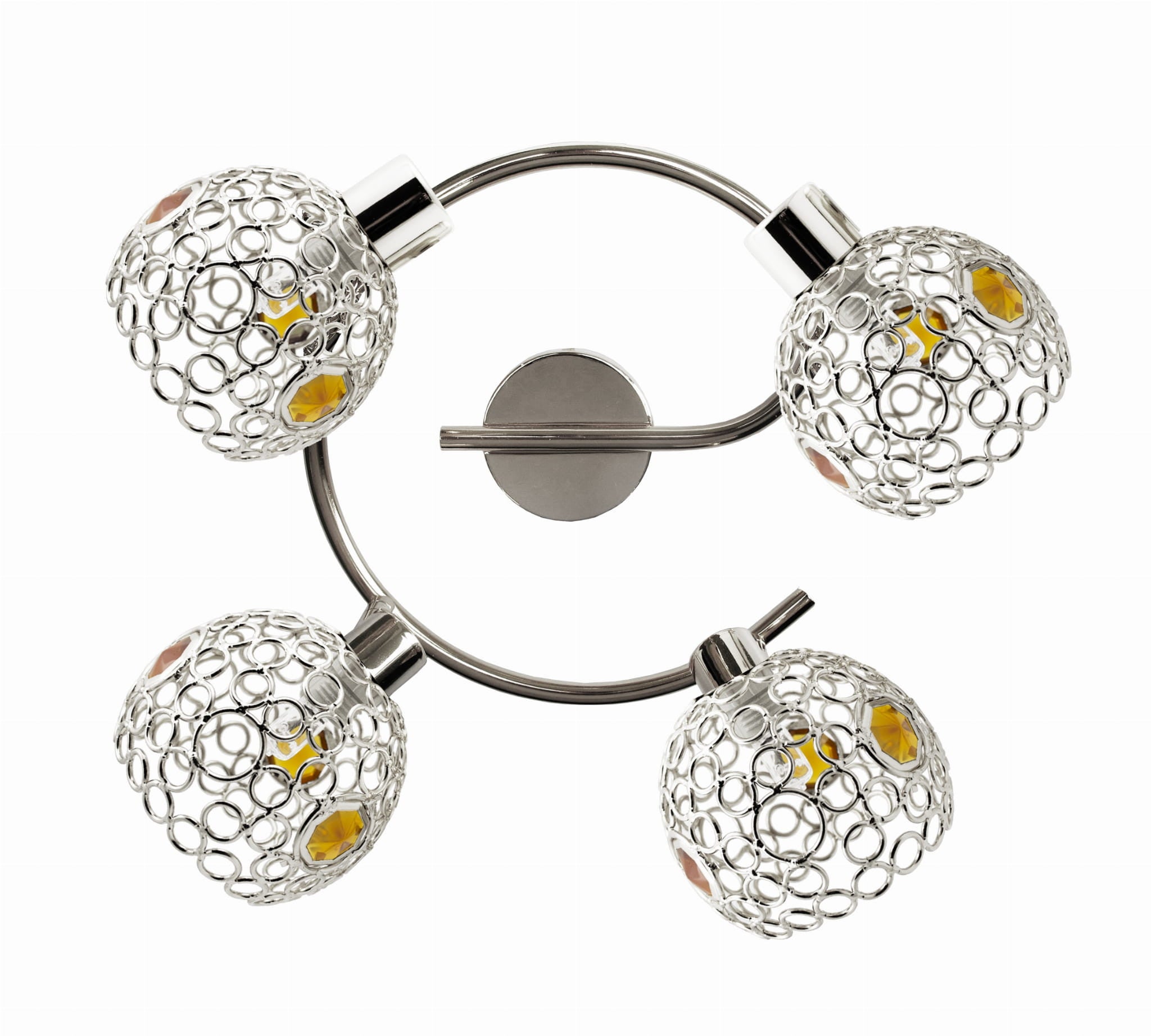 Lampa sufitowa wisząca Aron chromowana żółta 4xG9x40W wym: 17 x 44 x 44 cm metal Candellux