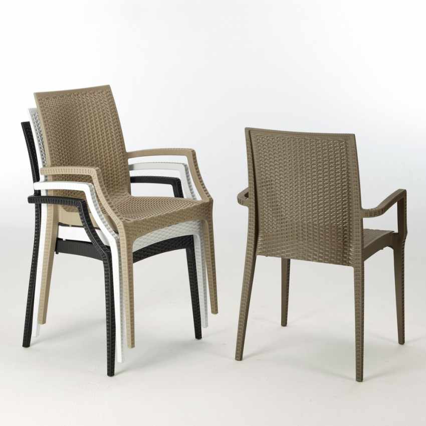 Mesa Cuadrada Negra 90x90 cm y 4 Sillas De Colores Bistrot Arm Passion - 3