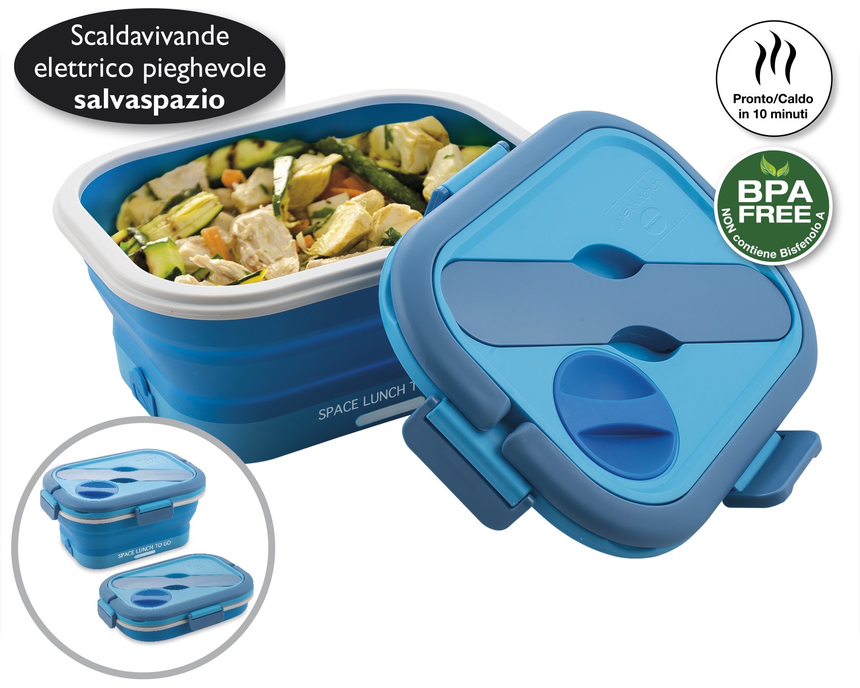 Scaldavivande Elettrico MACOM Space Lunch - Pieghevole, 0.8L, 35W - Foto 2