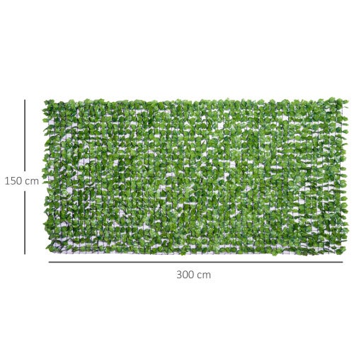 Siepe Artificiale Verde Chiaro, 300x150 cm, per Privacy in Giardino, Balcone e Terrazza - 3