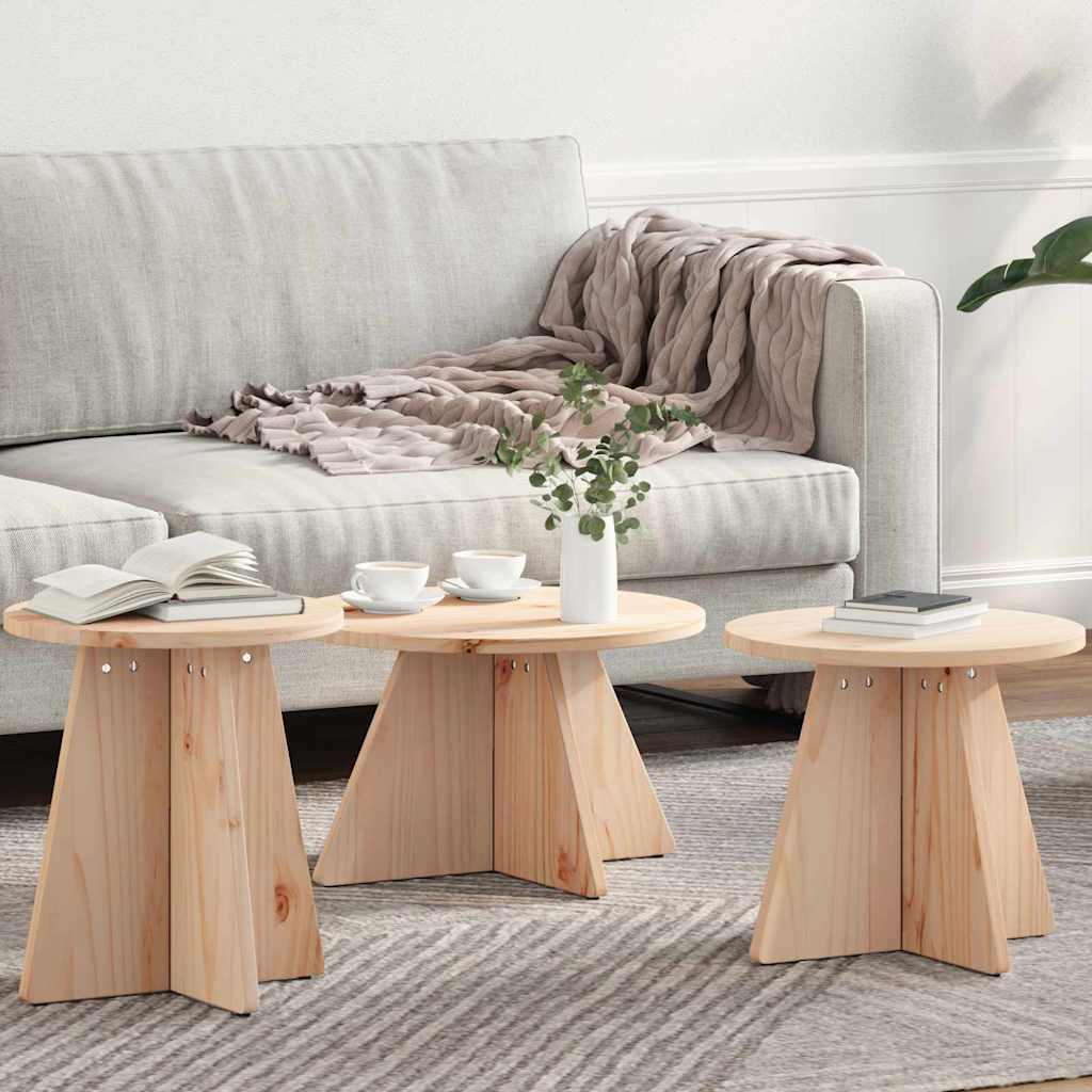 Stolik kawowy 3 pcs Naturalny vidaXL