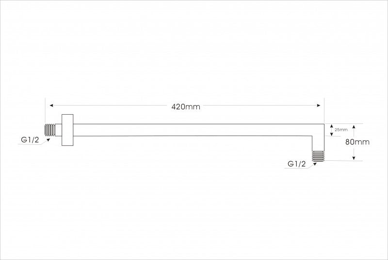 Bernstein Ramię do deszczownicy – 42 cm – ramię ścienne 2605B - 2