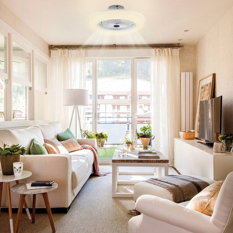 80W ventilateur de plafond minuterie refroidisseur éclairage ventilateur LED blanc ventilateur salle de lumière - 5