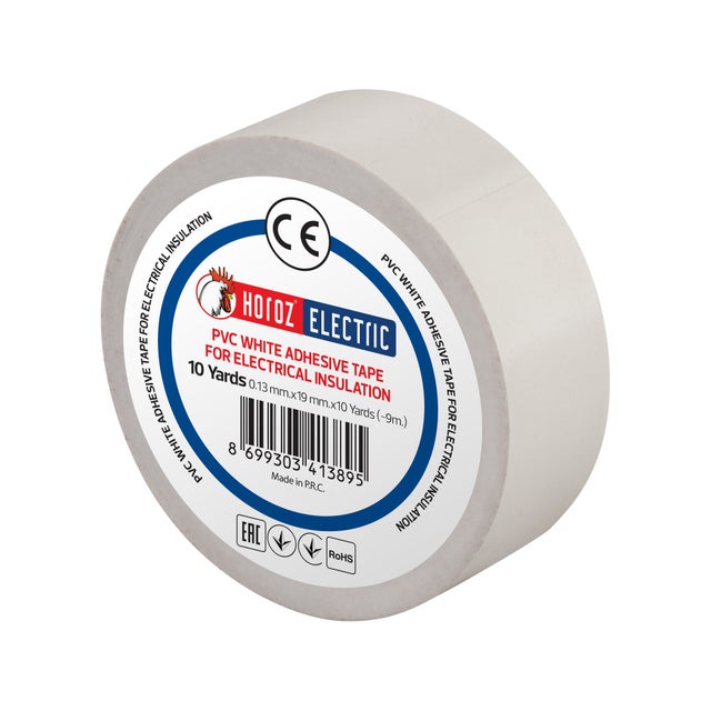 Ruban isolant électro-isolant PVC 19 mm x 9 m blanc HOROZ