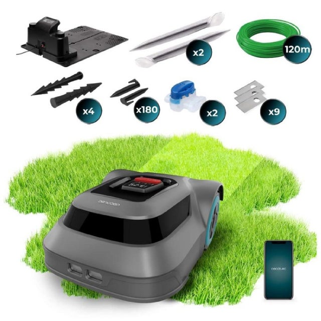 Robot tosaerba Cecotec Conga GrassHopper 500 Map Connected Motore Digital Brushless Per superfici fino a 500 m2 Pendenza massima del 45% App Control