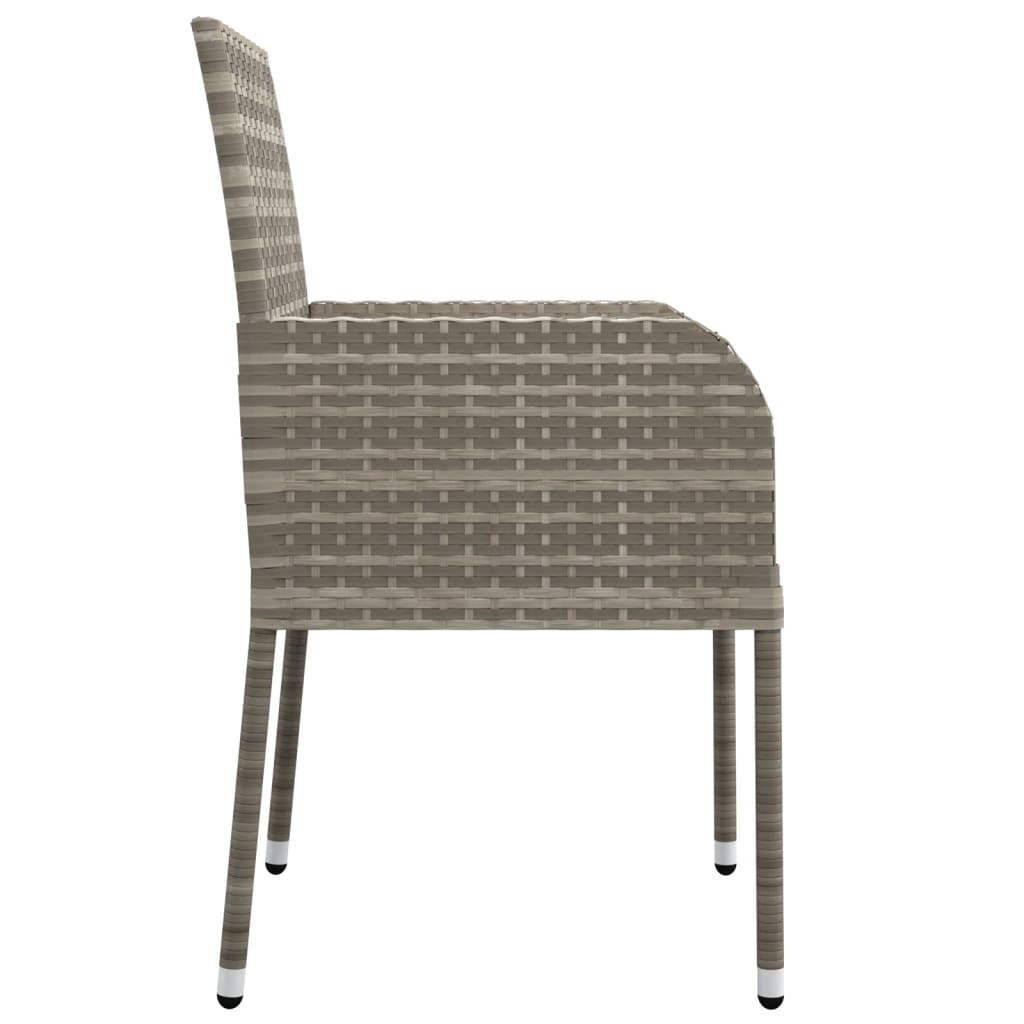 Maison Exclusive - Sedie da Giardino con Cuscini 4 pz in Polyrattan Grigie - 6