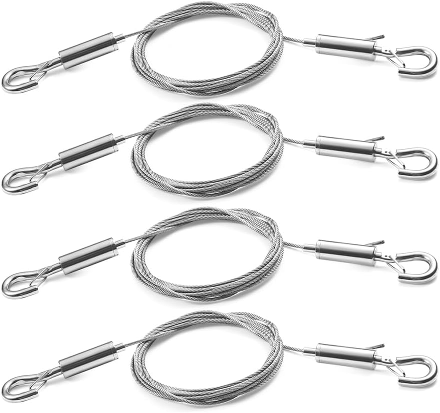 Przewód regulowany do luster, lamp, paneli wystawowych itp., udźwig 30 kg, 4 sztuki, 1 m x 1,5 mm